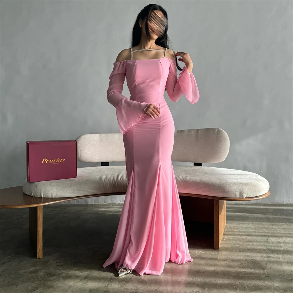 Tarot 2024 Pink Long Flared Sleeves Evening Dresses Mermaid Chiffon O-Neck Formal Prom Dress Floor Length Holiday Gown For Women
Tarot 2024 Pink Long Flared Sleeves Evening Dresses Mermaid Chiffon O-Neck Formal Prom Dress Floor Length Holiday Gown For Women
