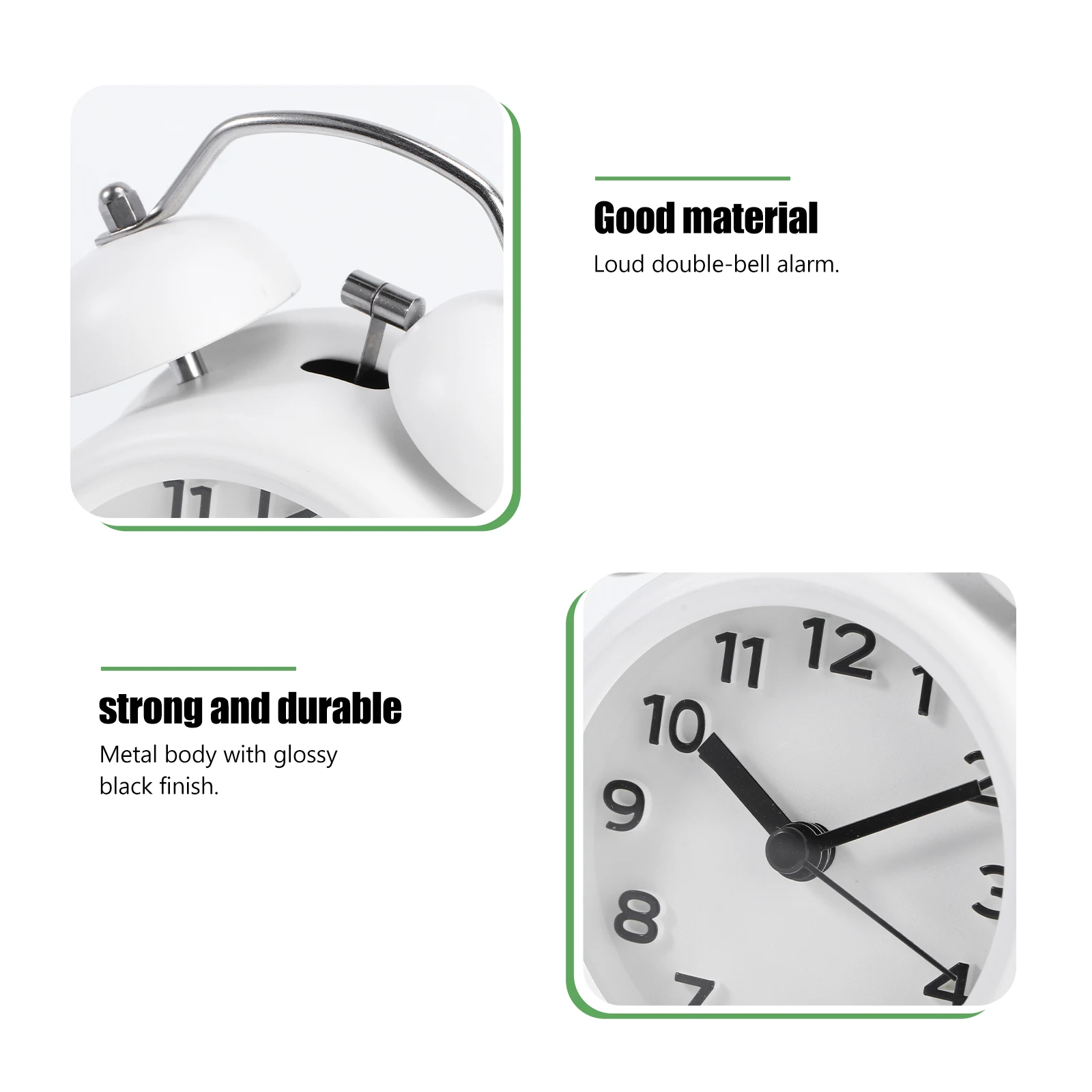 Metal Alarm Clock 4-Inch Operated Non-Ticking Twin Bell Glow Marks Electroplated Candy Color Super Loud Home Decor
Metal Alarm Clock 4-Inch Operated Non-Ticking Twin Bell Glow Marks Electroplated Candy Color Super Loud Home Decor