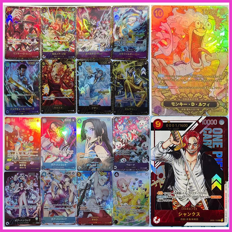 Anime ONE PIECE DIY ACG Laser Refraction Foil Luffy Shanks Yamato Toys for boys Tabletop Game Collectible Cards Birthday Present
Anime ONE PIECE DIY ACG Laser Refraction Foil Luffy Shanks Yamato Toys for boys Tabletop Game Collectible Cards Birthday Present