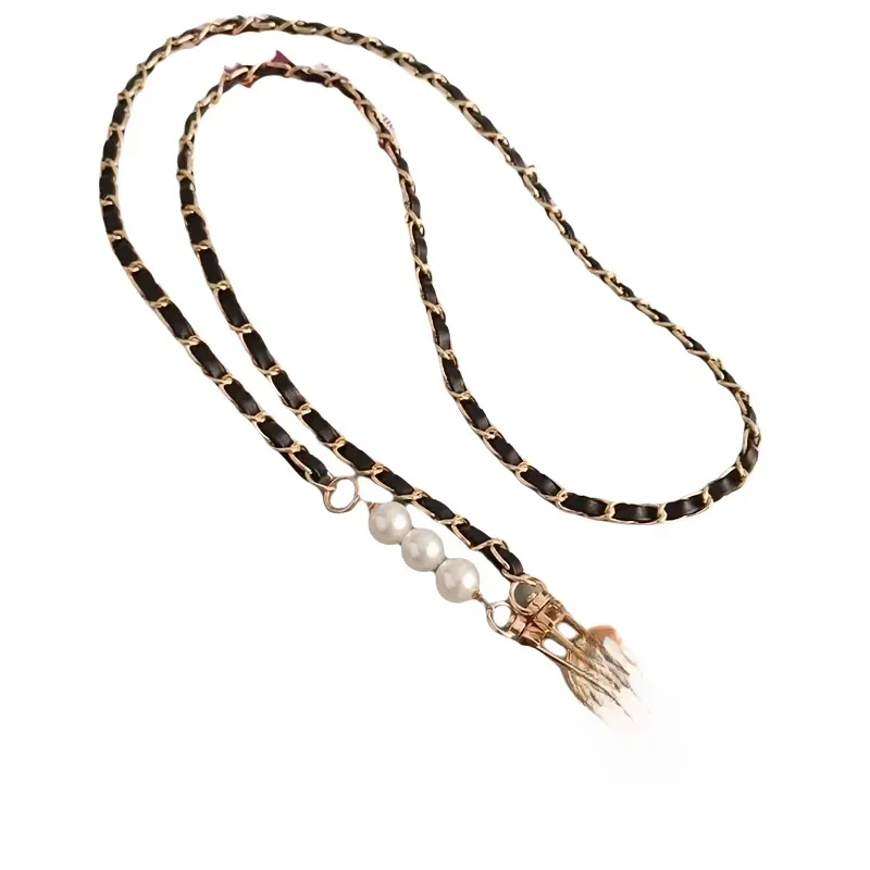 Phone Lanyard Women's Long Leather Woven Metal Chain With Pearl Phone Case Universal Phone Lanyard Diagonal Cross Bag Decoratio
Phone Lanyard Women's Long Leather Woven Metal Chain With Pearl Phone Case Universal Phone Lanyard Diagonal Cross Bag Decoratio