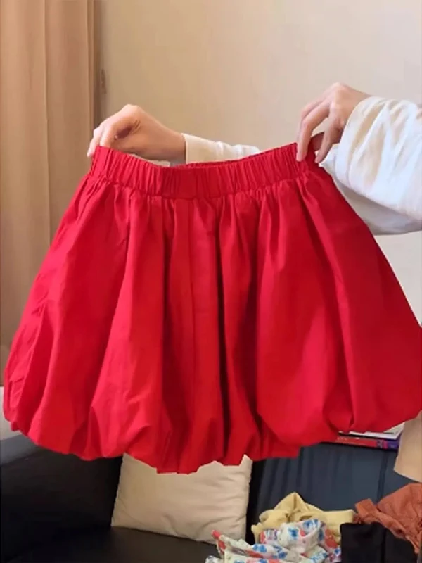 Red A-Line Pleated High Waist Flower Bud f Skirt for plus Size Women Summer New Sle ort Skirt Korean Version Pure Color
Red A-Line Pleated High Waist Flower Bud f Skirt for plus Size Women Summer New Sle ort Skirt Korean Version Pure Color