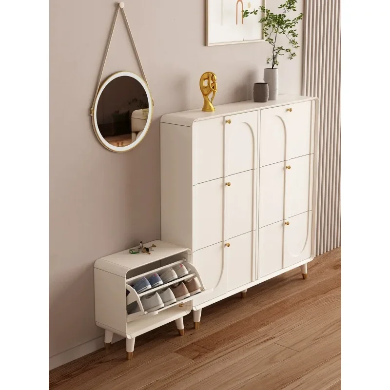 Cream style ultra-thin flip bucket shoe cabinet, simple and modern doorstep, small household baking paint porch cabinet 18cm
Cream style ultra-thin flip bucket shoe cabinet, simple and modern doorstep, small household baking paint porch cabinet 18cm
