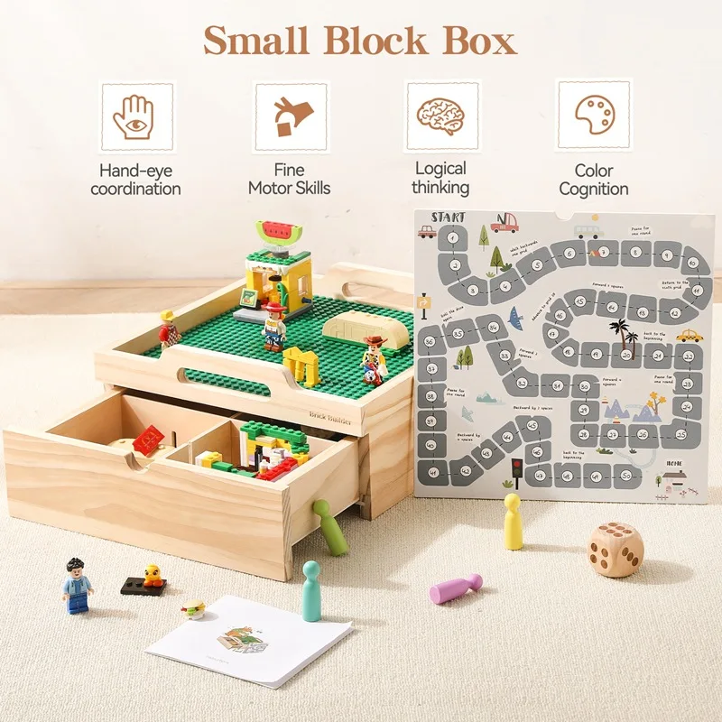Wooden Building Block Storage Box Multifunctional Educational for Toddlers Fine Motor Skills Logical Thinking Color Cognition
Wooden Building Block Storage Box Multifunctional Educational for Toddlers Fine Motor Skills Logical Thinking Color Cognition