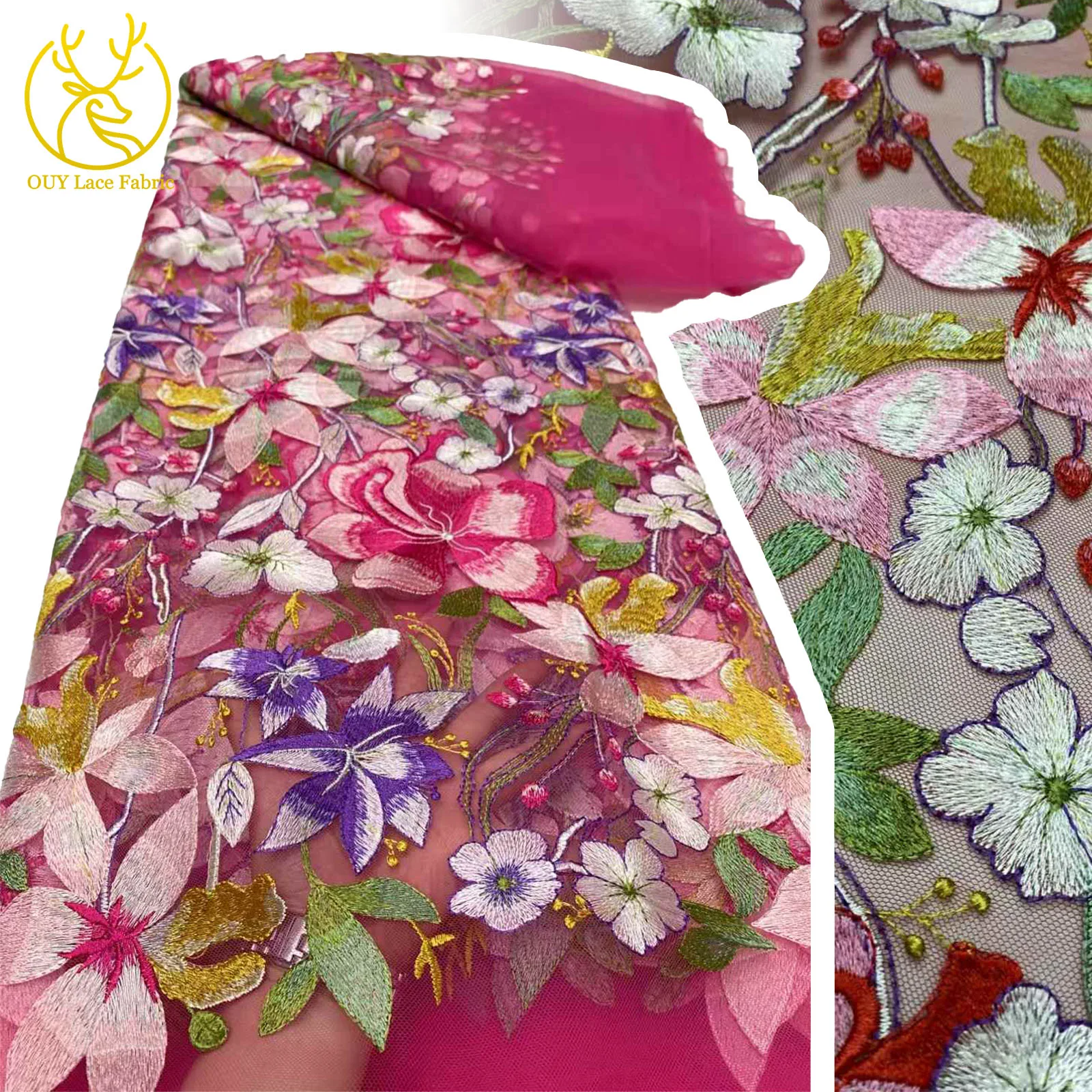 3D Groom Embroidery Big Flower French Lace Fabric 2025 African Nigerian Bride Dress Chiffon Lace Fabric Women's Wedding Party
3D Groom Embroidery Big Flower French Lace Fabric 2025 African Nigerian Bride Dress Chiffon Lace Fabric Women's Wedding Party