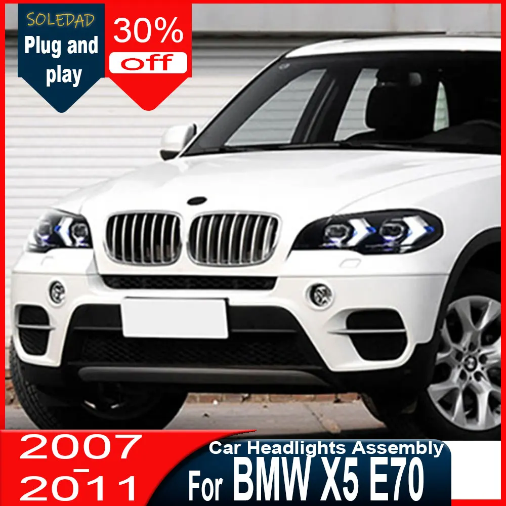 Светодиодные фары для BMW X5 E70 (2007-2013) с полным LED-освещением, ДХО, поворотниками, дальним светом и линзами-проекторами Angel Eye
Светодиодные фары для BMW X5 E70 (2007-2013) с полным LED-освещением, ДХО, поворотниками, дальним светом и линзами-проекторами Angel Eye