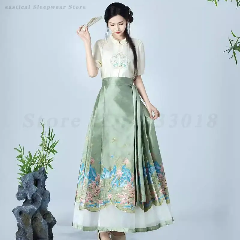 Ming Dynasty Horse Face Skirt Chinese Traditional Hanfu Clothes Mamianqun Cosplay Costume Pleated Skirt Jacquard Chinese Dress
Ming Dynasty Horse Face Skirt Chinese Traditional Hanfu Clothes Mamianqun Cosplay Costume Pleated Skirt Jacquard Chinese Dress