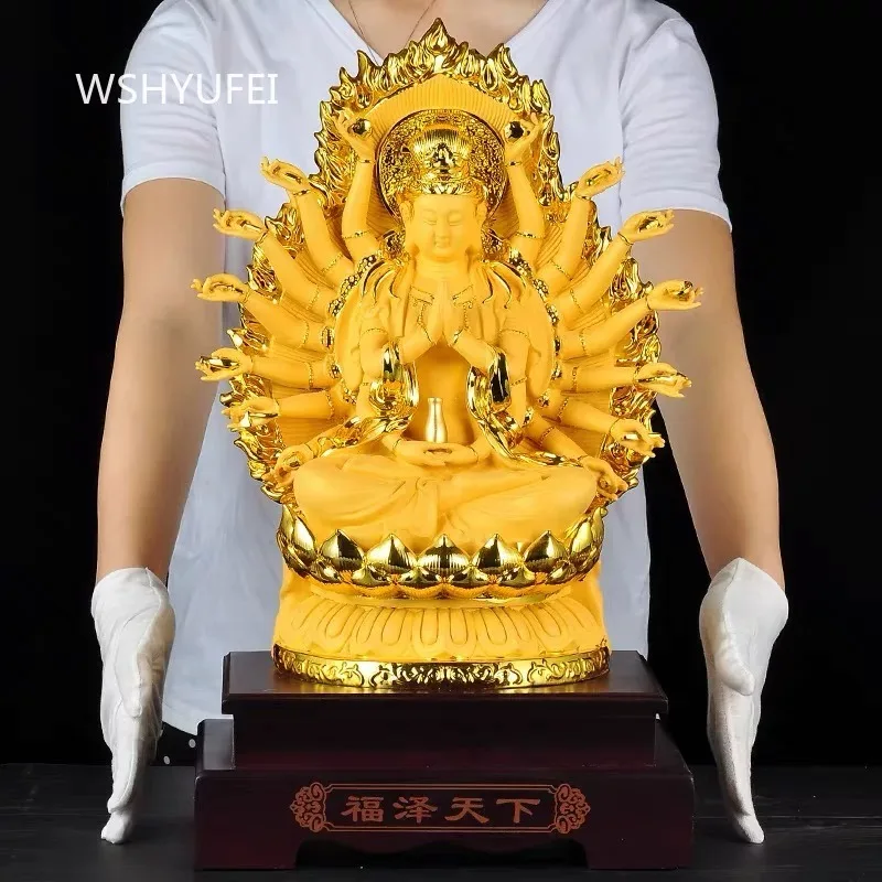 Fortune Guanyin Ornaments Thousand Armed Guanyin Bodhisattva Decoration Buddhist Temple Enshrines Buddha Statues Golden Ornament
Fortune Guanyin Ornaments Thousand Armed Guanyin Bodhisattva Decoration Buddhist Temple Enshrines Buddha Statues Golden Ornament