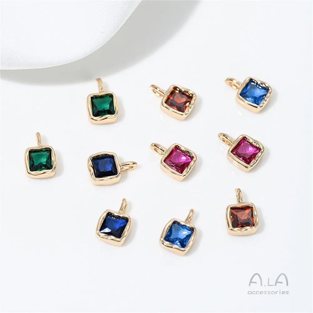 14K Gold Lava Edge Square Colored Zirconium Pendant Diy Bracelet Necklace Earrings Small Pendant
14K Gold Lava Edge Square Colored Zirconium Pendant Diy Bracelet Necklace Earrings Small Pendant