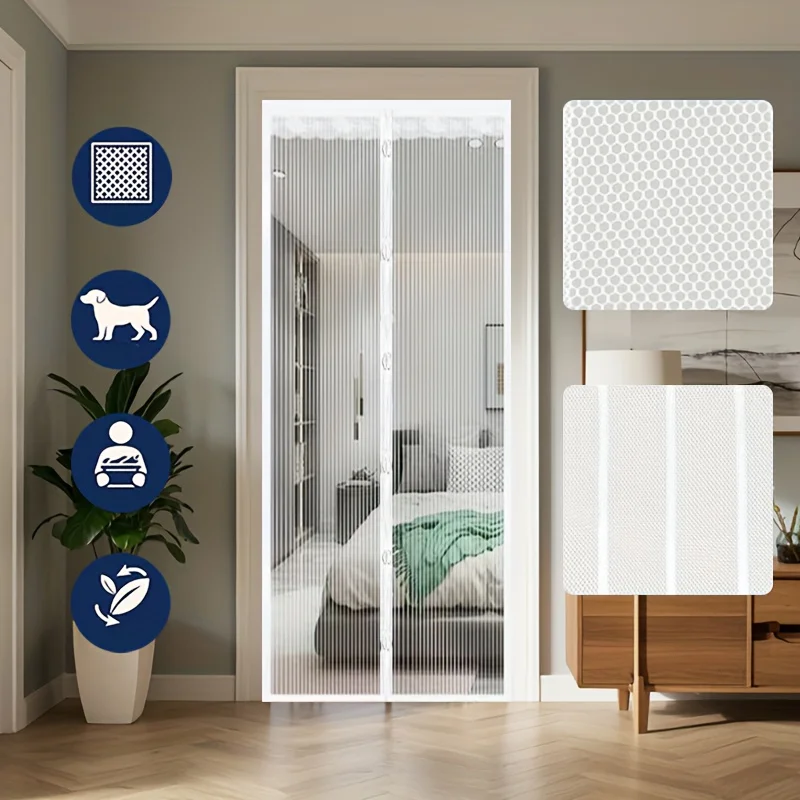 Magnetic Lace Door Curtain - Striped Soft Mesh White Embroidery Self Stick No Drill Includes Pins&Tape
Magnetic Lace Door Curtain - Striped Soft Mesh White Embroidery Self Stick No Drill Includes Pins&Tape