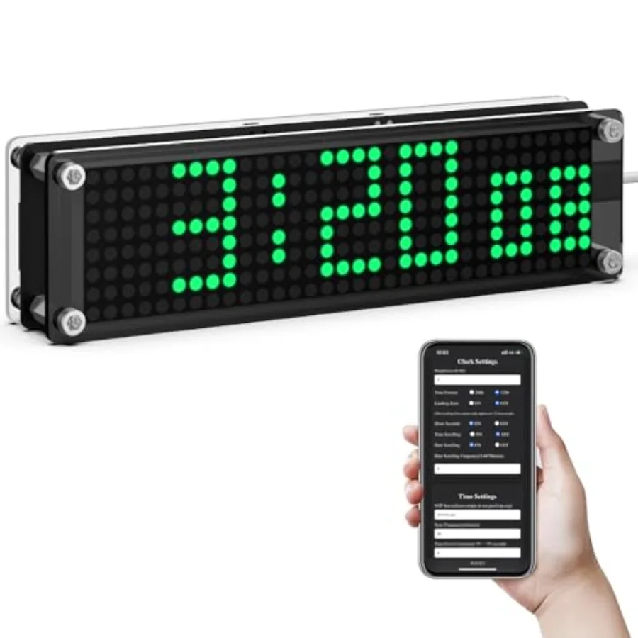 Smart WiFi Office Clock with Date and Day of Week, Bedroom Clocks Digital Low Light, Small Desk Clock Digital with NTP Sync
Smart WiFi Office Clock with Date and Day of Week, Bedroom Clocks Digital Low Light, Small Desk Clock Digital with NTP Sync