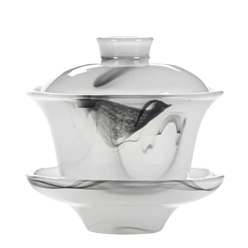 Glass water and ink covered bowl, jade porcelain tea cup tea saucer, large Kung Fu tea bowl, single white porcelain household
Glass water and ink covered bowl, jade porcelain tea cup tea saucer, large Kung Fu tea bowl, single white porcelain household