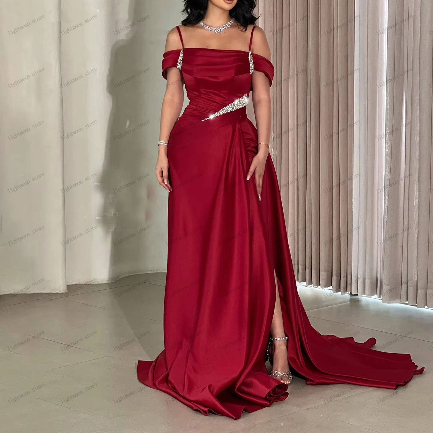 Vintage Evening Dresses Elegant Prom Dress Off The Shoulder Robes Beading Appliques Sexy High Slit Customized Vestidos De Noche
Vintage Evening Dresses Elegant Prom Dress Off The Shoulder Robes Beading Appliques Sexy High Slit Customized Vestidos De Noche