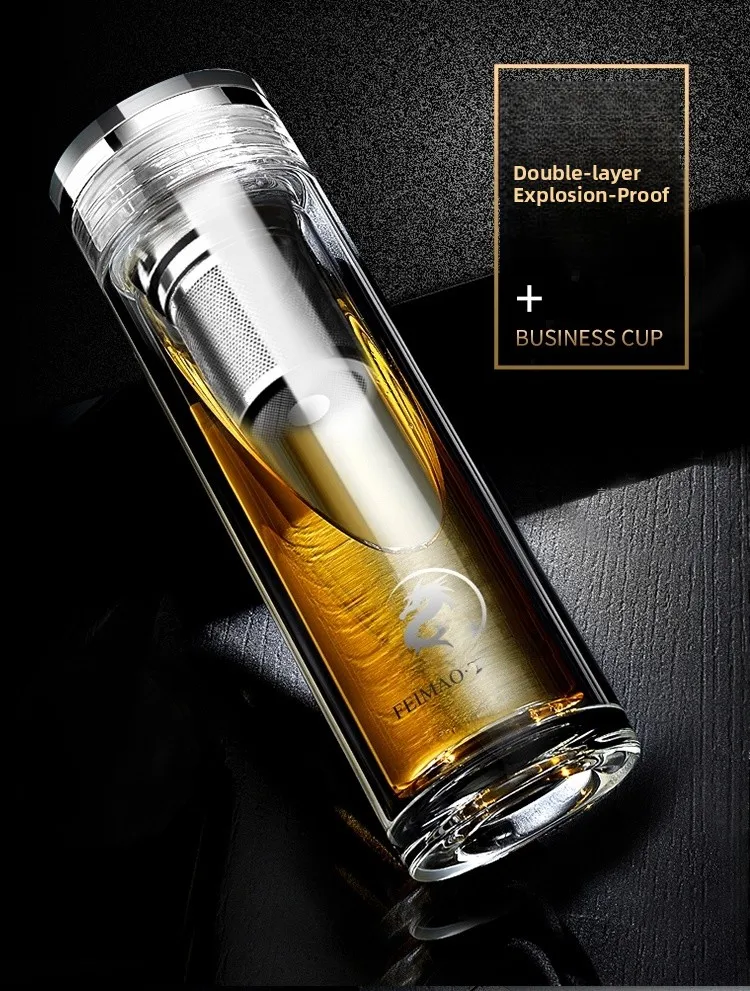 Men's High-End Double-Layered Crystal Glass Tea Water Separation Tea Cup Insulated Summer Drinking Glass with Lid And Filter
Men's High-End Double-Layered Crystal Glass Tea Water Separation Tea Cup Insulated Summer Drinking Glass with Lid And Filter