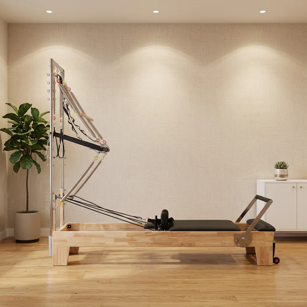 Oak Core Bed Equipped with Half High Tower and Two in One Design More Suitable for Professional Pilates Training
Oak Core Bed Equipped with Half High Tower and Two in One Design More Suitable for Professional Pilates Training