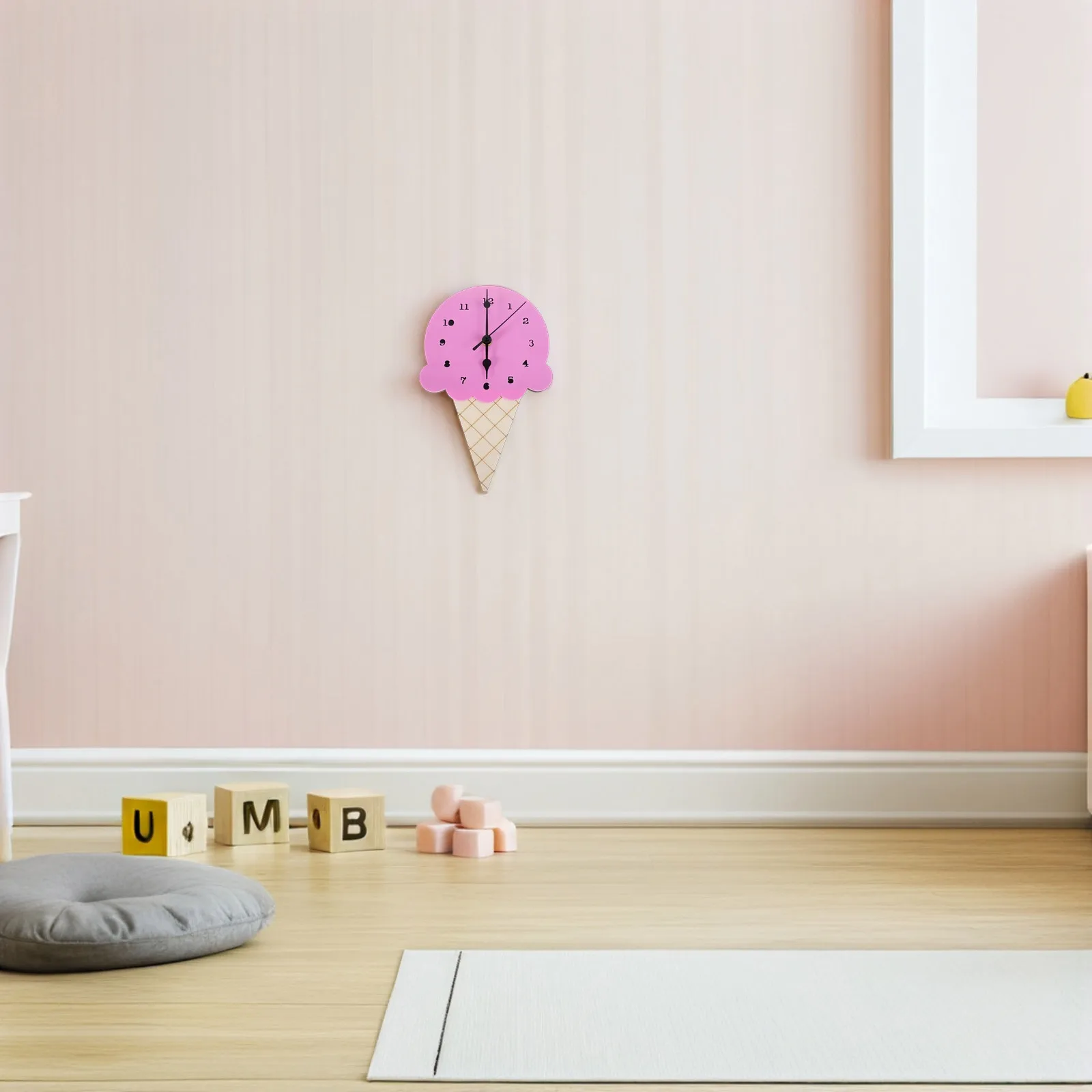 Ice Cream Wall Clock Children's Room Decorative Hanging Silent Bell Violet Wood Clocks
Ice Cream Wall Clock Children's Room Decorative Hanging Silent Bell Violet Wood Clocks