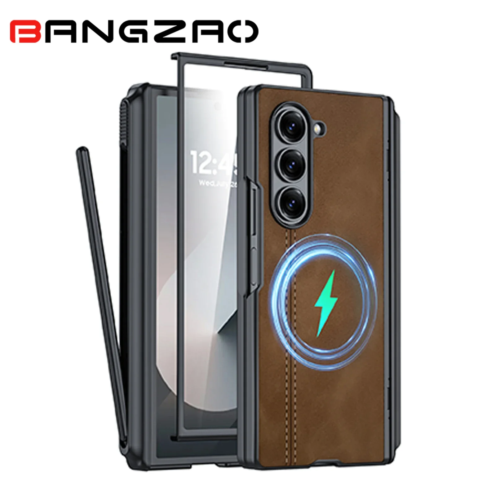 Luxury Leather Shockproof Cover for Galaxy Z Fold 6 with S Pen Holder,Built-in 9H Screen Protector & Hinge Protection-Brown
Luxury Leather Shockproof Cover for Galaxy Z Fold 6 with S Pen Holder,Built-in 9H Screen Protector & Hinge Protection-Brown