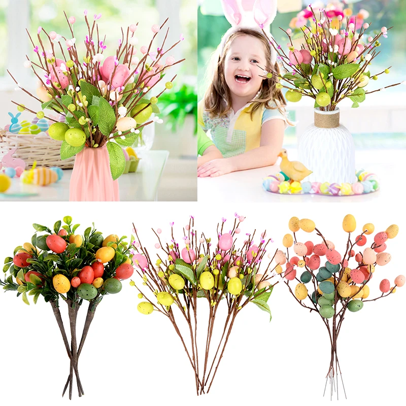Colorful Easter Eggs Tree Branch DIY Painting Foam Bunny Eggs Easter Decoration For Home Decor Wedding Party Fake Flowers Plants
Colorful Easter Eggs Tree Branch DIY Painting Foam Bunny Eggs Easter Decoration For Home Decor Wedding Party Fake Flowers Plants