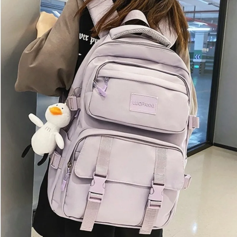 Solid color multi-pocket schoolbag female high school students backpack light color large capacity ins backpack male mochilas
Solid color multi-pocket schoolbag female high school students backpack light color large capacity ins backpack male mochilas