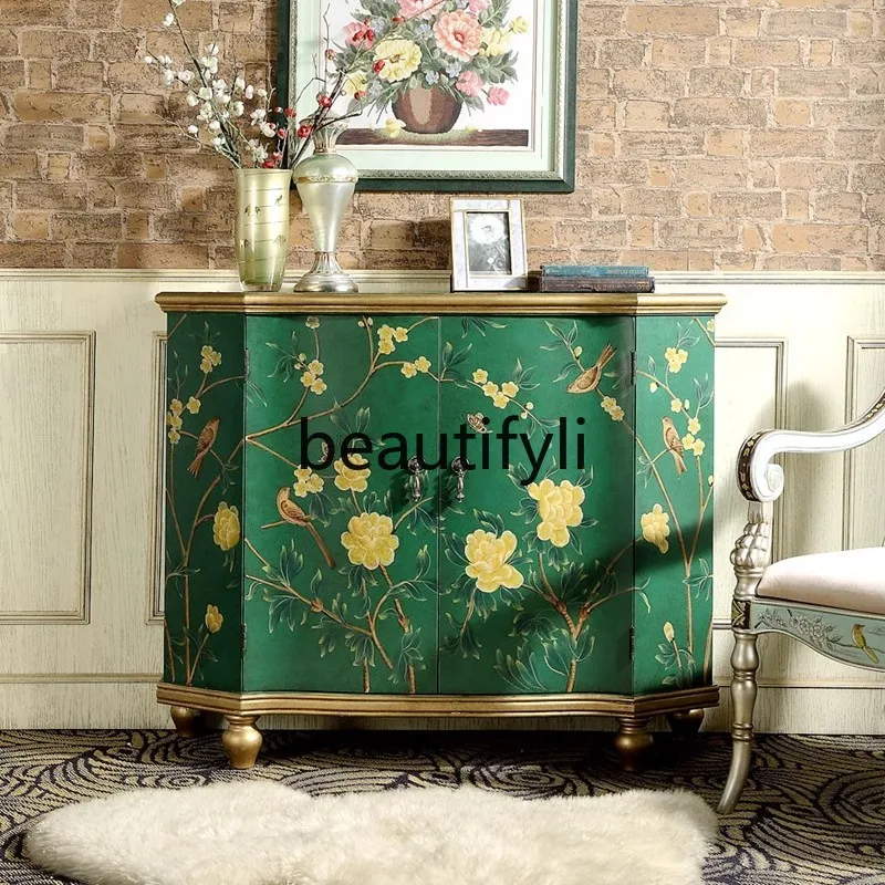 American retro entrance cabinet Solid wood dining side cabinet Art storage decorative cabinet
American retro entrance cabinet Solid wood dining side cabinet Art storage decorative cabinet