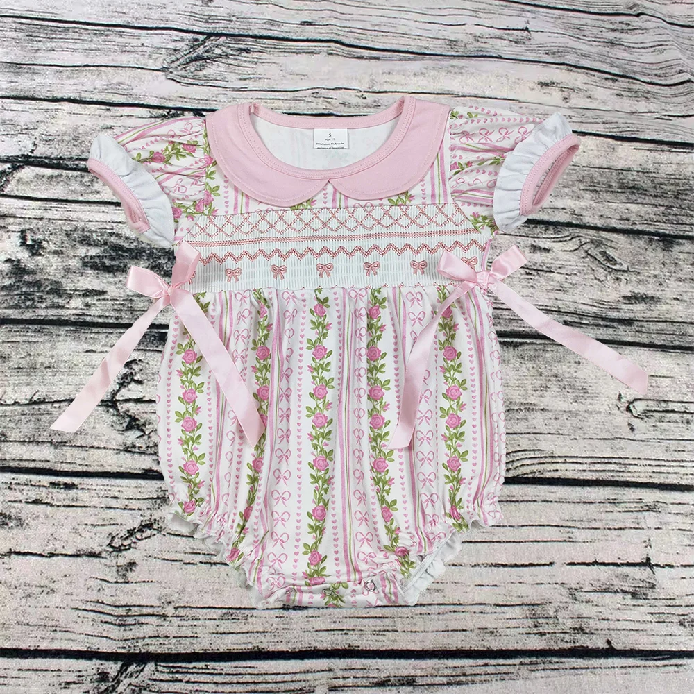 Wholesale Baby Girl Embroidery Ruffle Clothing Newborn Bows Flower Bubble Children Short Sleeves Coverall Toddler Kids Romper
Wholesale Baby Girl Embroidery Ruffle Clothing Newborn Bows Flower Bubble Children Short Sleeves Coverall Toddler Kids Romper