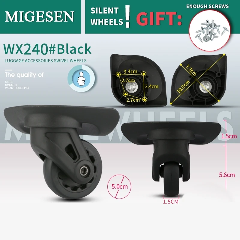 Trolley Travel Luggage Original Accessories Replacement Luggage Wheel Black Universal Caster Wear-Resistant Wheel Mute Wheel
Trolley Travel Luggage Original Accessories Replacement Luggage Wheel Black Universal Caster Wear-Resistant Wheel Mute Wheel