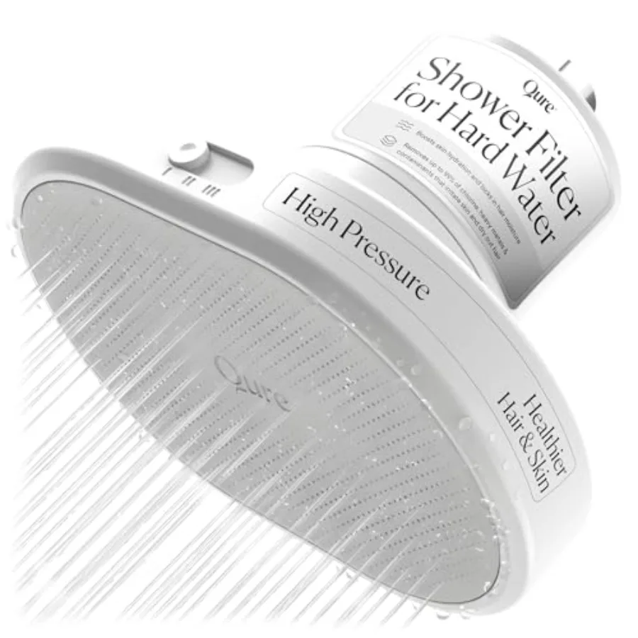 Shower Filter Head for Hard Water, White ABS Plastic, Reduces 99 Chlorine, High Pressure, Dermatologist-approved for Healthier
Shower Filter Head for Hard Water, White ABS Plastic, Reduces 99 Chlorine, High Pressure, Dermatologist-approved for Healthier