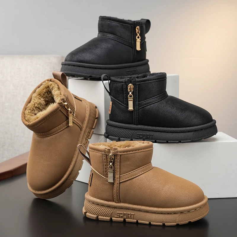 Children's shoes, men's cotton snow boots, fleece warm short boots, winter waterproof and anti-slip kids cotton boots
Children's shoes, men's cotton snow boots, fleece warm short boots, winter waterproof and anti-slip kids cotton boots