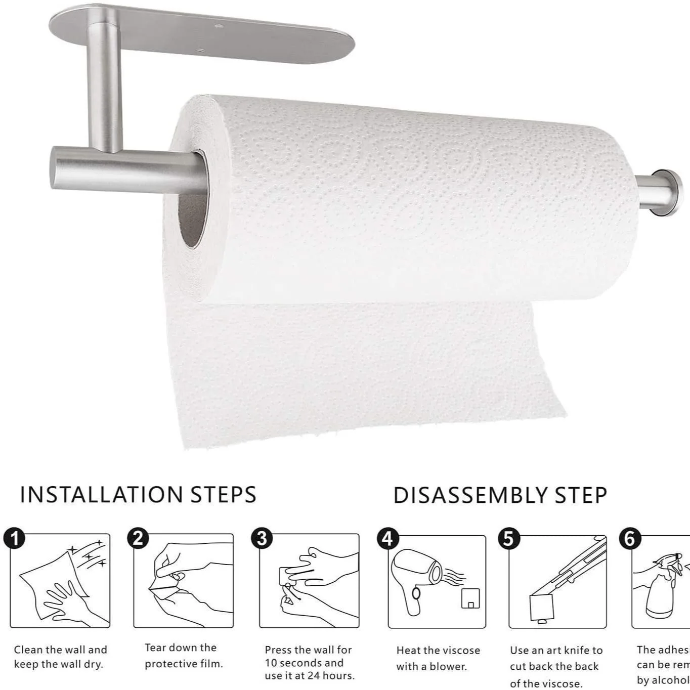 Stainless Steel Toilet Paper Holder No Drilling Required Versatile Kitchen And Bathroom Use Roll Holder
Stainless Steel Toilet Paper Holder No Drilling Required Versatile Kitchen And Bathroom Use Roll Holder