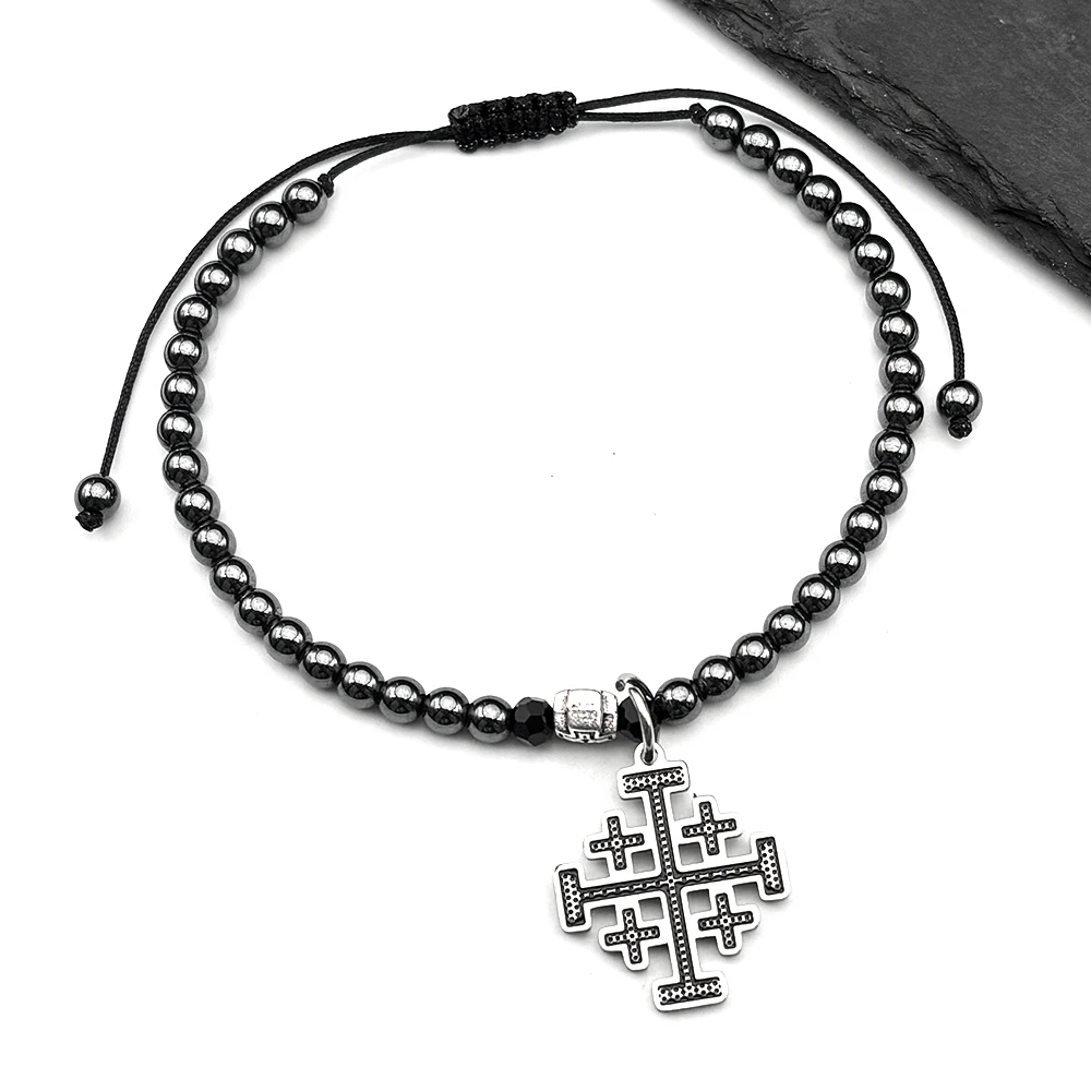 Jerusalem Cross Open Bead Bracelet For Women Men Stainless Steel Silver Color Male Faith Hand Chain Jewelry Accessory
Jerusalem Cross Open Bead Bracelet For Women Men Stainless Steel Silver Color Male Faith Hand Chain Jewelry Accessory