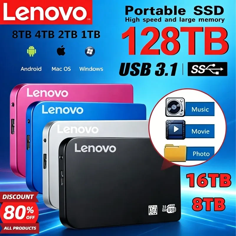 Lenovo 256TB SSD High-speed SSD USB 3.0 Enclosure Mobile Hard Drive Cases for SSD External Storage HDD Box With USB3.0 Cable ABS
Lenovo 256TB SSD High-speed SSD USB 3.0 Enclosure Mobile Hard Drive Cases for SSD External Storage HDD Box With USB3.0 Cable ABS