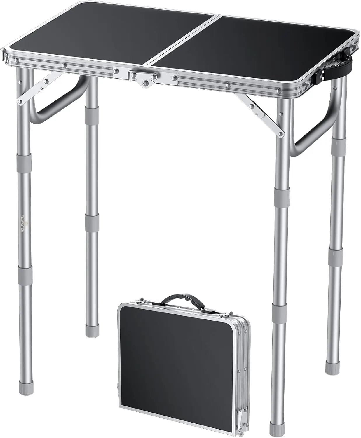 FUNYKICH 2ft Small Folding Camping Table, 3 Height Adjustable Portable Picnic Table, Lightweight Aluminum Outdoor Tables
FUNYKICH 2ft Small Folding Camping Table, 3 Height Adjustable Portable Picnic Table, Lightweight Aluminum Outdoor Tables