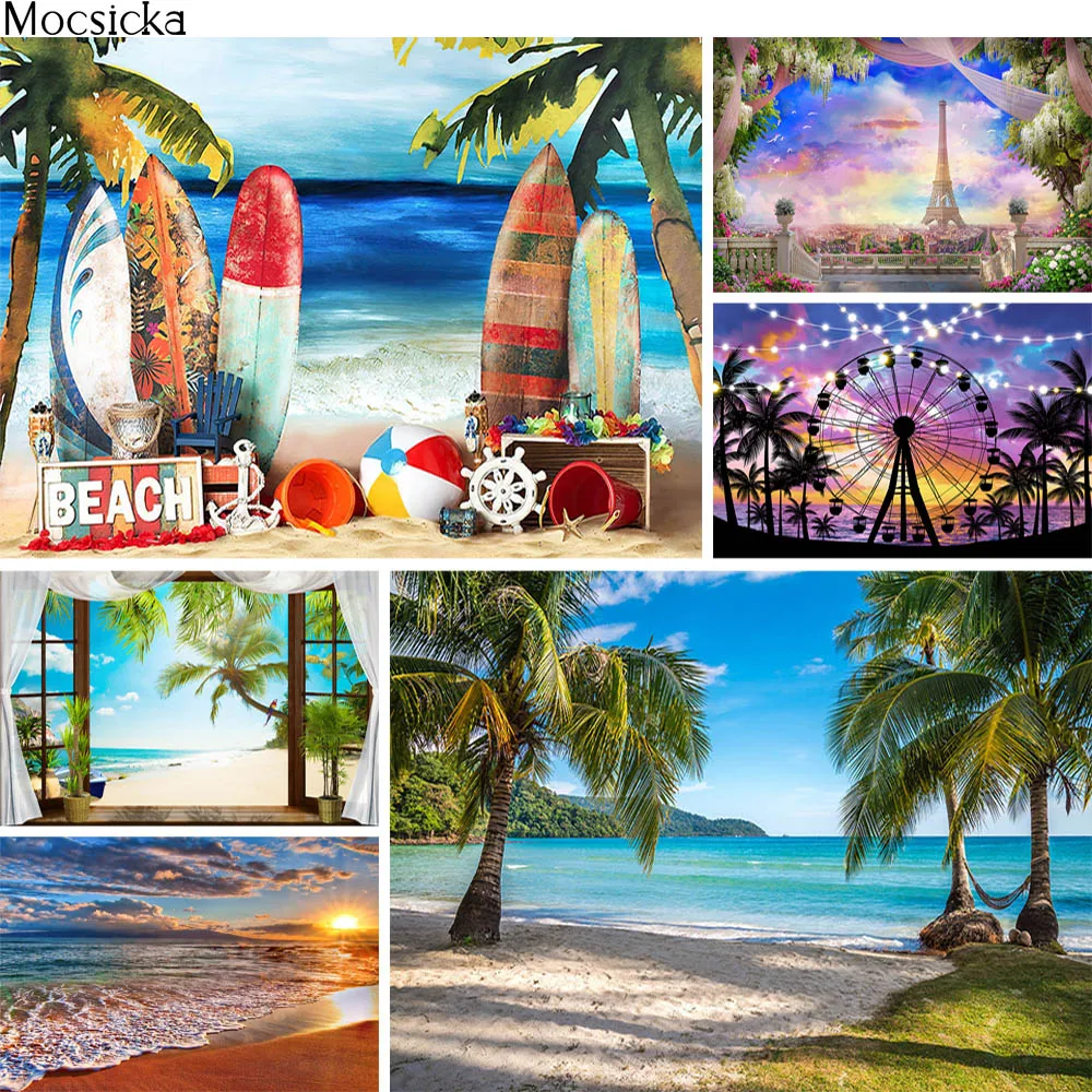 Mocsicka Tropical Beach Party Photography Backdrops Summer Sea Wedding Baby Birthday Bridal Shower Background Photo Studio Decor
Mocsicka Tropical Beach Party Photography Backdrops Summer Sea Wedding Baby Birthday Bridal Shower Background Photo Studio Decor