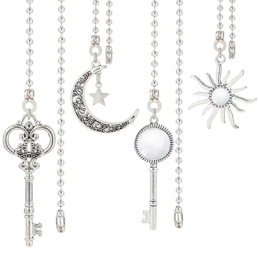 4Pcs Alloy Ceiling Fan Pull Chain Extenders, Key Ceiling Fan Extension with Ball Chain for Ceiling Light Fans Lamps Wall Lights
4Pcs Alloy Ceiling Fan Pull Chain Extenders, Key Ceiling Fan Extension with Ball Chain for Ceiling Light Fans Lamps Wall Lights