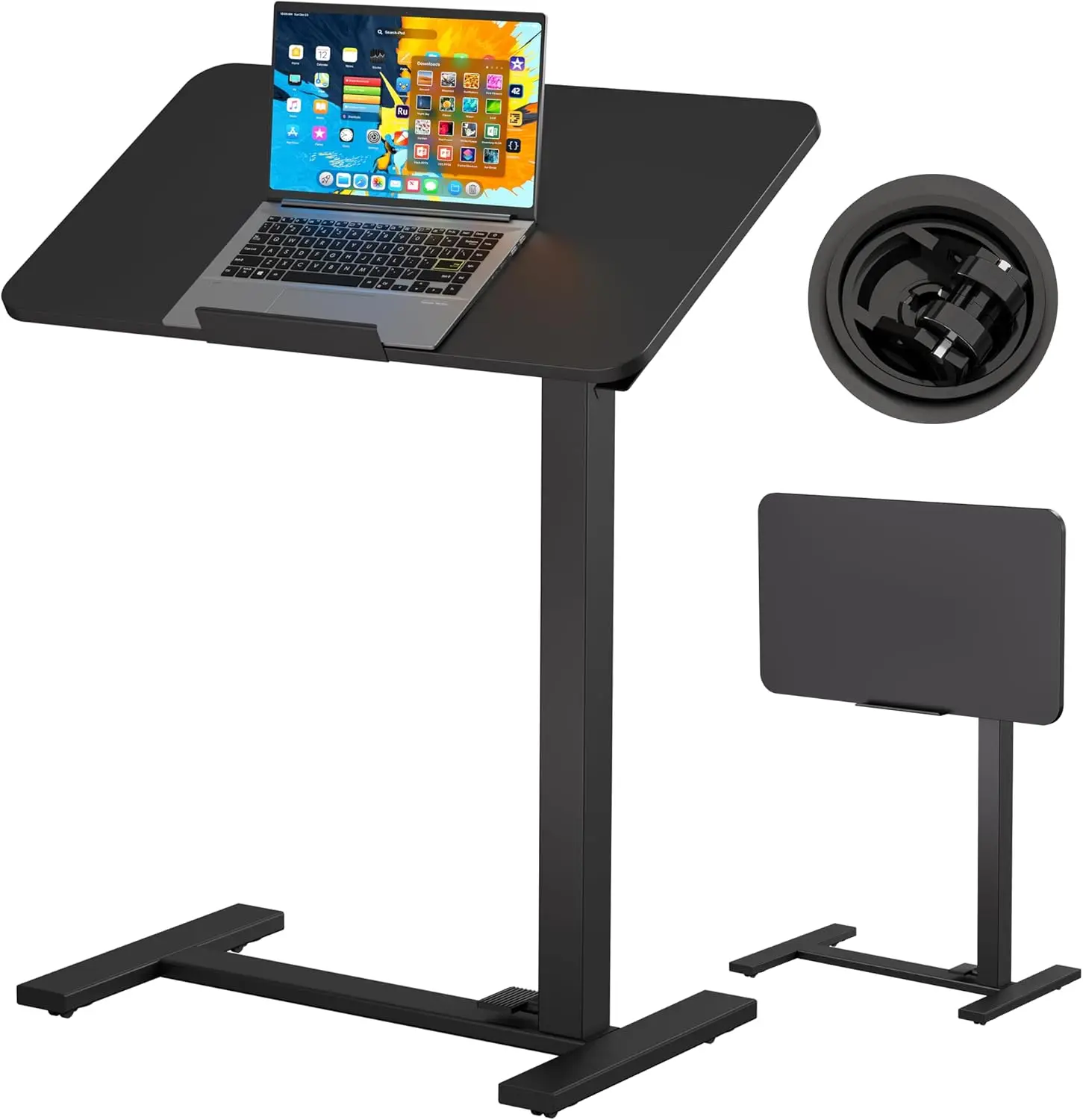 Mobile Standing Desk with Wheels, Height Adjustable Pneumatic Laptop Table, 180° Tilt Top, Rolling Bedside Cart for Home Office Hospital Use, Black
Mobile Standing Desk with Wheels, Height Adjustable Pneumatic Laptop Table, 180° Tilt Top, Rolling Bedside Cart for Home Office Hospital Use, Black