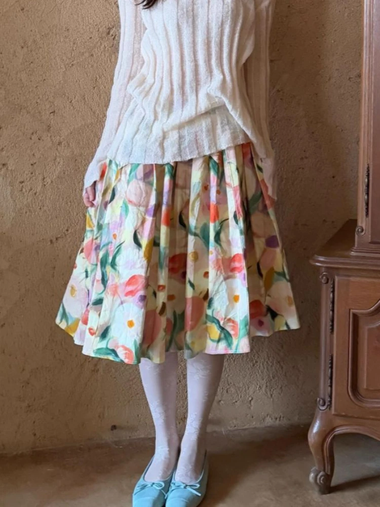 Vintage Pleated Skirt Summer Colorful Pastel Color Abstract Floral Print Skirt Summer Vacation Women Clothing
Vintage Pleated Skirt Summer Colorful Pastel Color Abstract Floral Print Skirt Summer Vacation Women Clothing