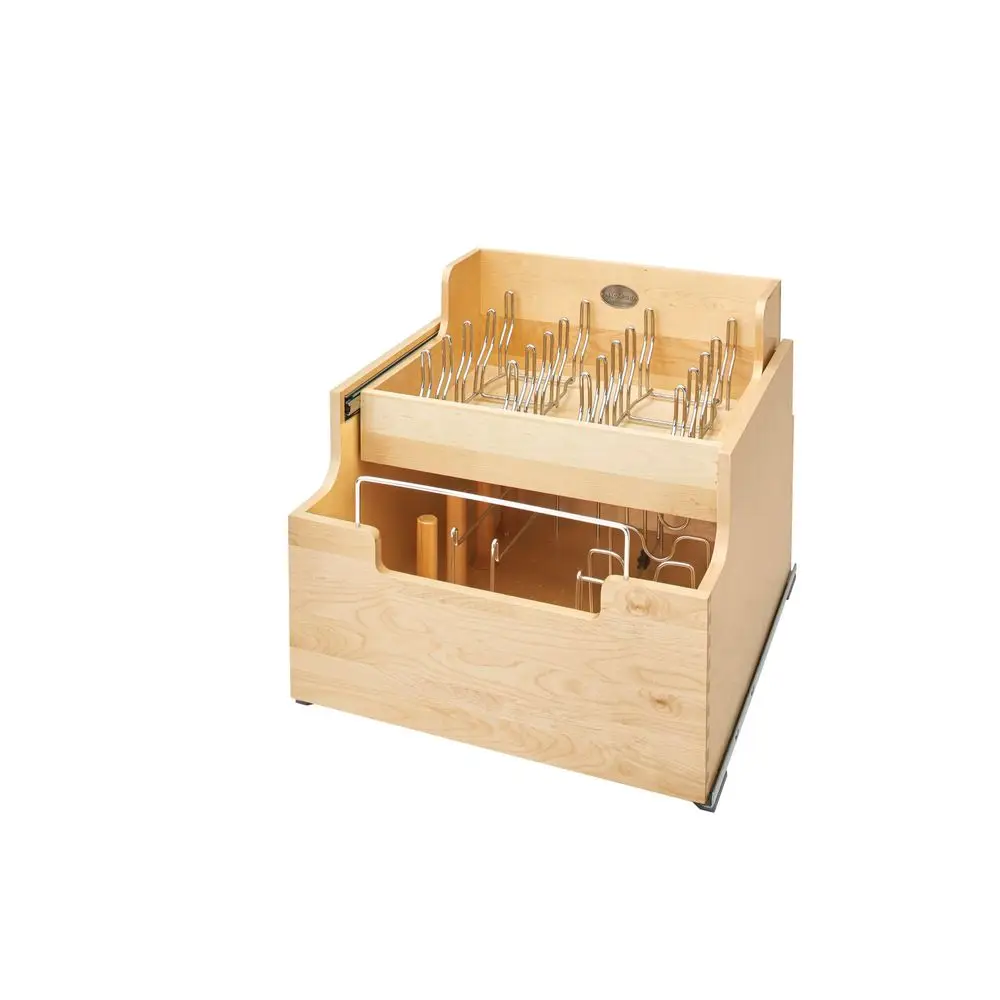 Wood Base Cabinet Cookware Pullout Organizer w SoftClose
Wood Base Cabinet Cookware Pullout Organizer w SoftClose