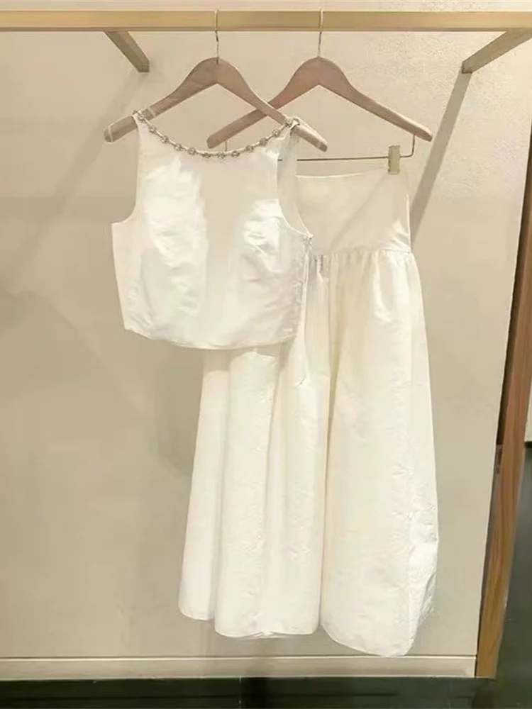 M Home Summer 2026 White round Neck Rhinestone Backless Vest Top Skirt Set Fashionable Breathable Women's Ensemble Cotton Pol...
M Home Summer 2026 White round Neck Rhinestone Backless Vest Top Skirt Set Fashionable Breathable Women's Ensemble Cotton Pol...