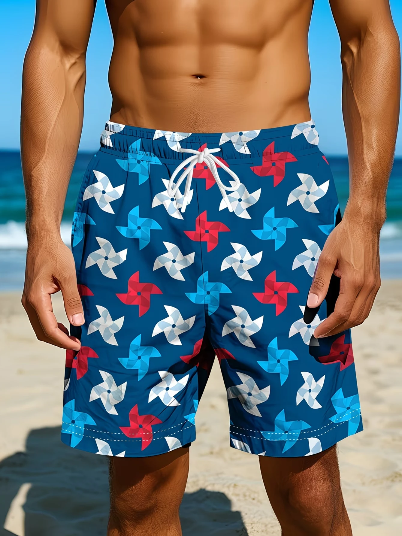 Men Red White Blue Pinwheel Print Swim Trunks Elastic Drawstring Waist With Pockets Summer Patriotic Color Block Graphic Casual
Men Red White Blue Pinwheel Print Swim Trunks Elastic Drawstring Waist With Pockets Summer Patriotic Color Block Graphic Casual