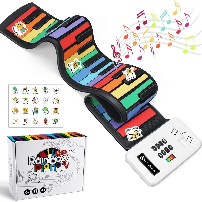 Portable Rainbow Hand Roll Piano 49 Keys Beginner Children's Folding Portable Thickened Soft Keyboard Instrument
Portable Rainbow Hand Roll Piano 49 Keys Beginner Children's Folding Portable Thickened Soft Keyboard Instrument