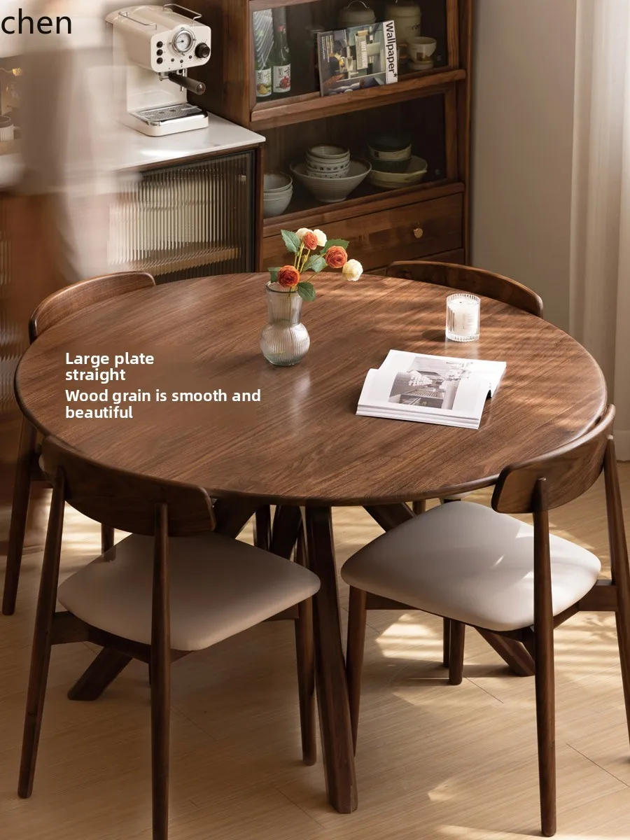LXC solid wood dining rock slab round table with turntable dining table small apartment round one and four chairs
LXC solid wood dining rock slab round table with turntable dining table small apartment round one and four chairs
