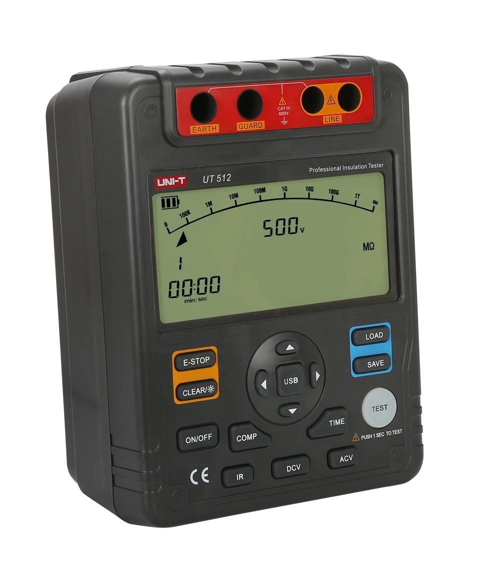 UNI-T UT512 Digital Insulation Resistance Tester Meter Megohmmeter Low Ohm Ohmmeter Voltmeter Auto Range 2500v Usb Interface oh
UNI-T UT512 Digital Insulation Resistance Tester Meter Megohmmeter Low Ohm Ohmmeter Voltmeter Auto Range 2500v Usb Interface oh