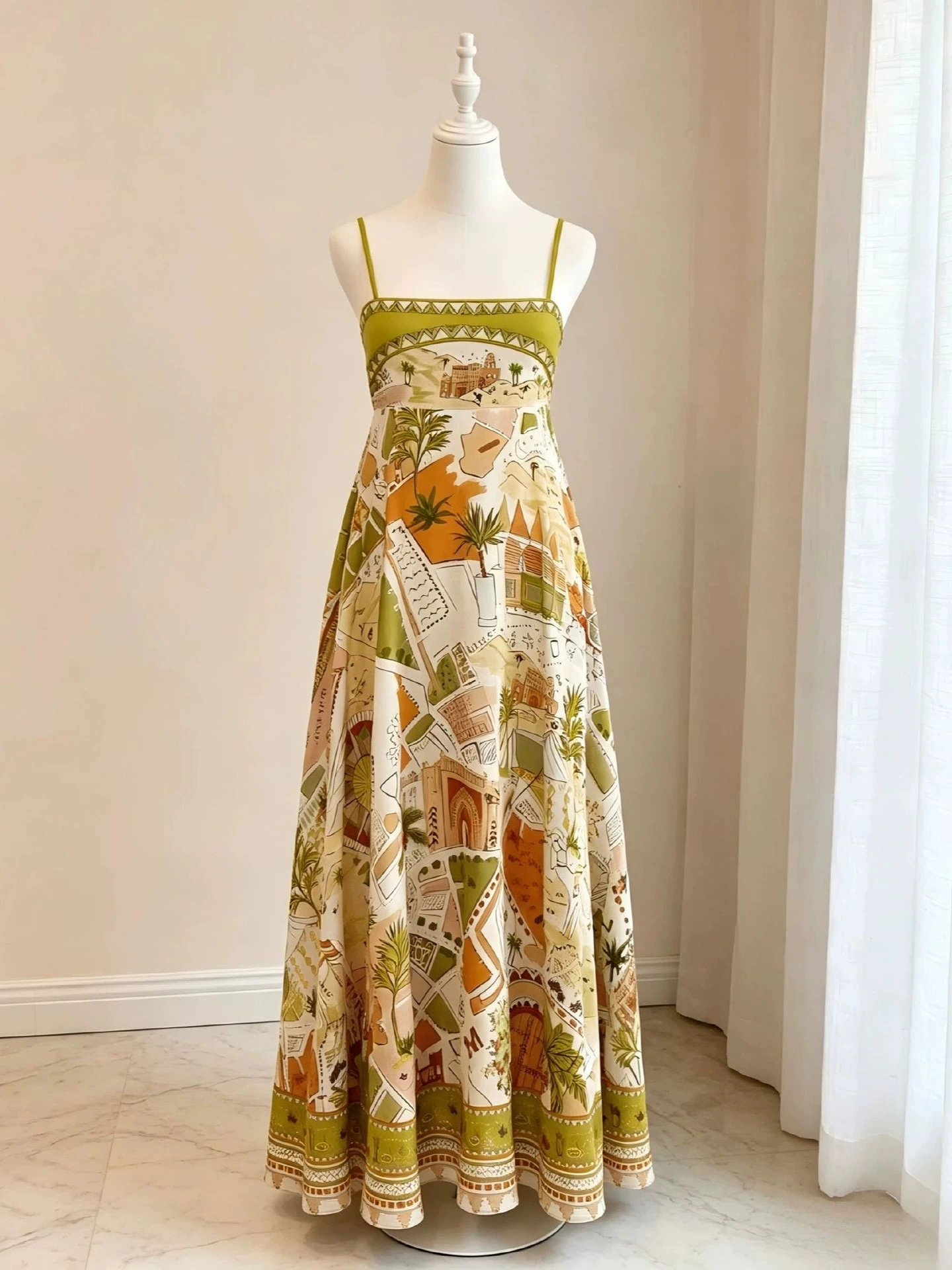Summer Spaghetti Straps Long Women Dress Bohemian Florals Print Holiday Beach Dresses For Womens 52601
Summer Spaghetti Straps Long Women Dress Bohemian Florals Print Holiday Beach Dresses For Womens 52601