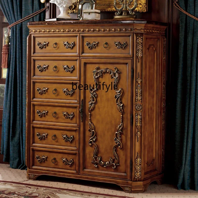 European marble chest of drawers American country retro carved six-bucket cabinet bedroom large capacity chest of drawers
European marble chest of drawers American country retro carved six-bucket cabinet bedroom large capacity chest of drawers