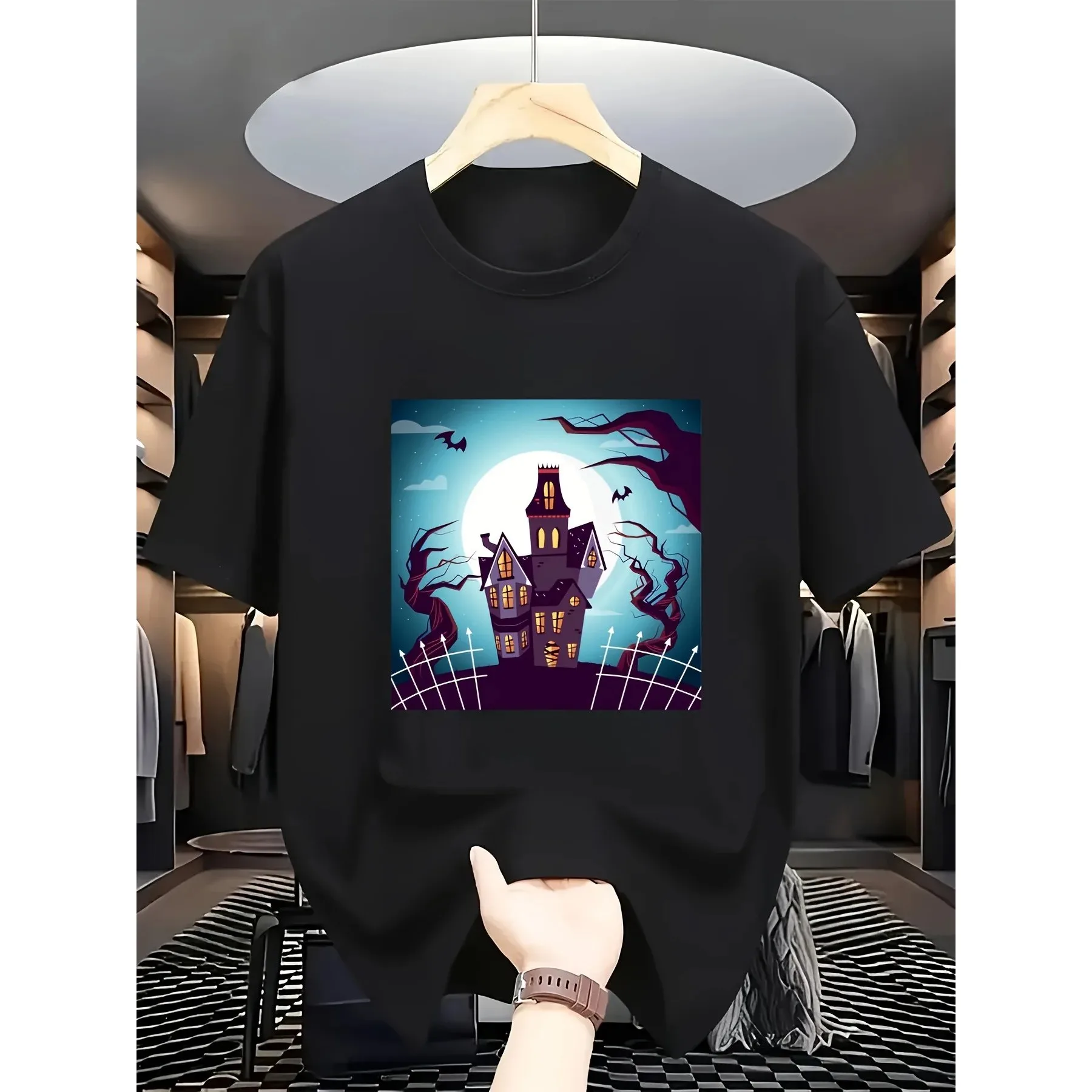 Haunted Mansion Graphic Tee Men Round Neck Cotton Short Sleeve T-Shirt Casual Print
Haunted Mansion Graphic Tee Men Round Neck Cotton Short Sleeve T-Shirt Casual Print