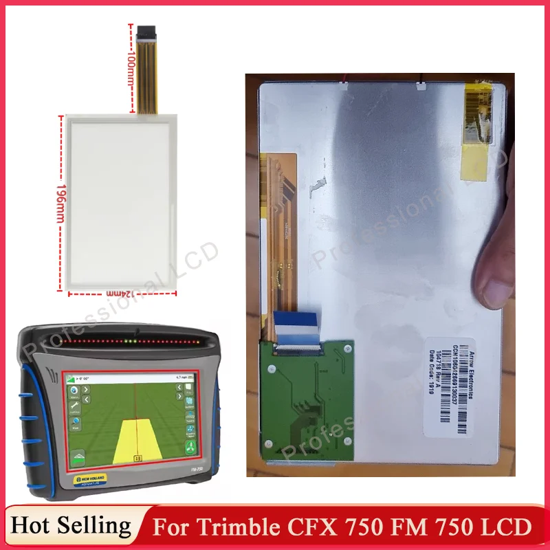 Original 8 Inch LCD For Trimble CFX 750 CFX750 CFX-750 FM750 FM-750 Agricultural LCD Display Touch Screen 196mm*124mm 8 Wire
Original 8 Inch LCD For Trimble CFX 750 CFX750 CFX-750 FM750 FM-750 Agricultural LCD Display Touch Screen 196mm*124mm 8 Wire