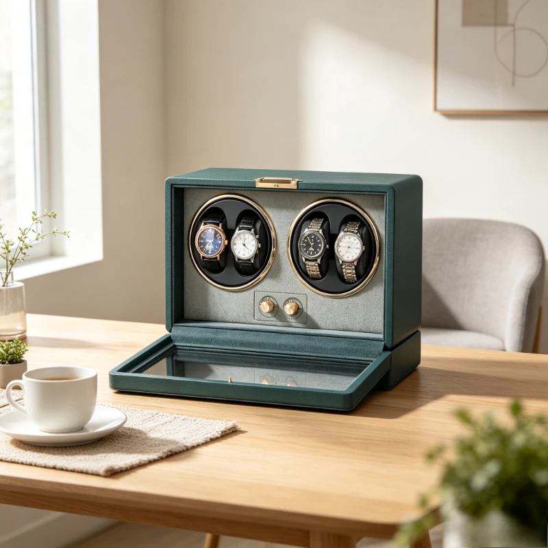 Leather Watch Winder Box Automatic Rotator for Multiple Watches Display Storage Case Anti-Magnetic Silent Organizer Gift for Men
Leather Watch Winder Box Automatic Rotator for Multiple Watches Display Storage Case Anti-Magnetic Silent Organizer Gift for Men