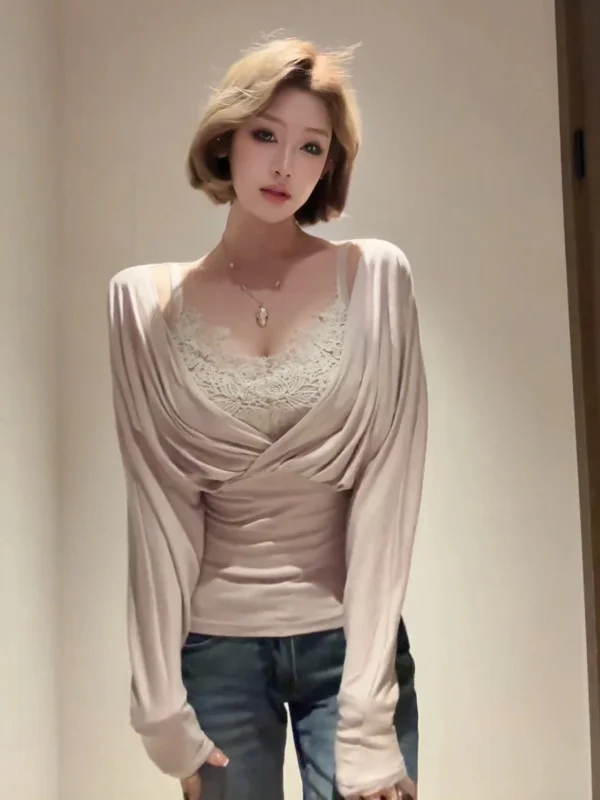 Spring 2026 New Style V-neck Lace Trim Layered Top Bottoms Set plus Size Sexy Sister Pure Desire Spicy Girl Tank Top
Spring 2026 New Style V-neck Lace Trim Layered Top Bottoms Set plus Size Sexy Sister Pure Desire Spicy Girl Tank Top