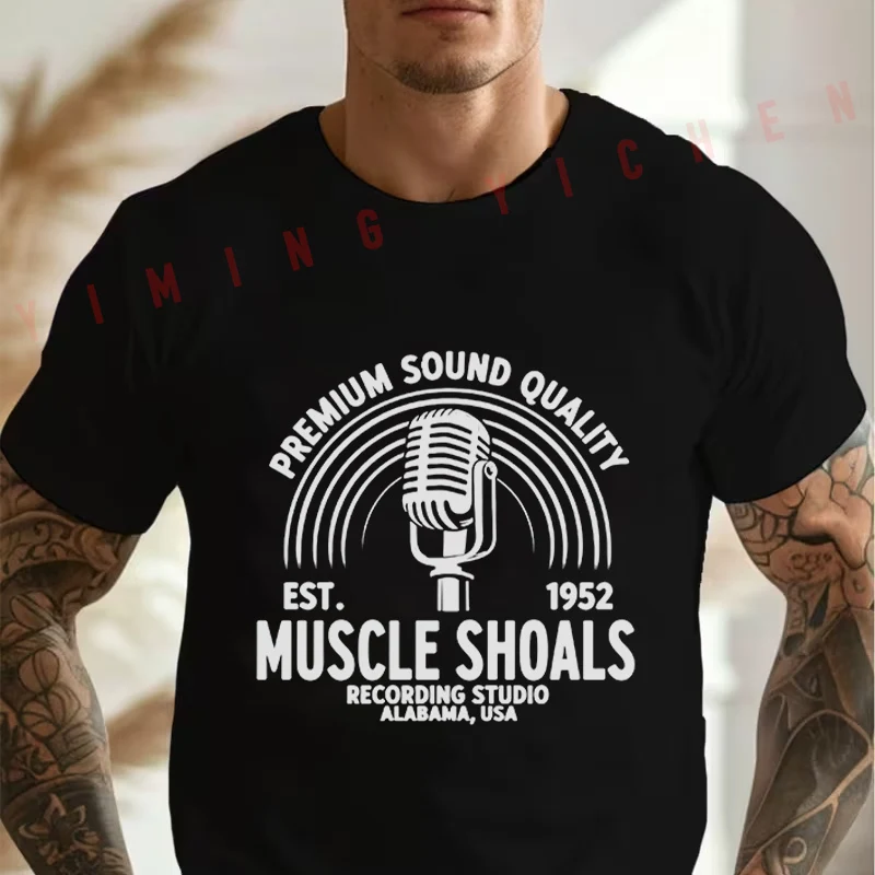 Men's Black Vintage Muscle Shoal Studio And Alabama USA Logo Print Moto Cotton T-Shirt Summer Casual O-neck Short Sleeve Tees
Men's Black Vintage Muscle Shoal Studio And Alabama USA Logo Print Moto Cotton T-Shirt Summer Casual O-neck Short Sleeve Tees