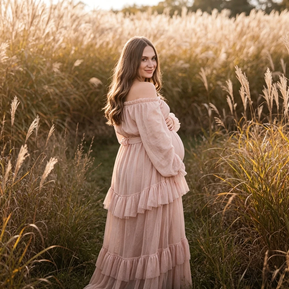Boho Maternity Photography Gown Off Shoulder Swiss Dot Tulle Dress For Photo Shoot Ruffle Pregnancy Pregnant Women Wear
Boho Maternity Photography Gown Off Shoulder Swiss Dot Tulle Dress For Photo Shoot Ruffle Pregnancy Pregnant Women Wear