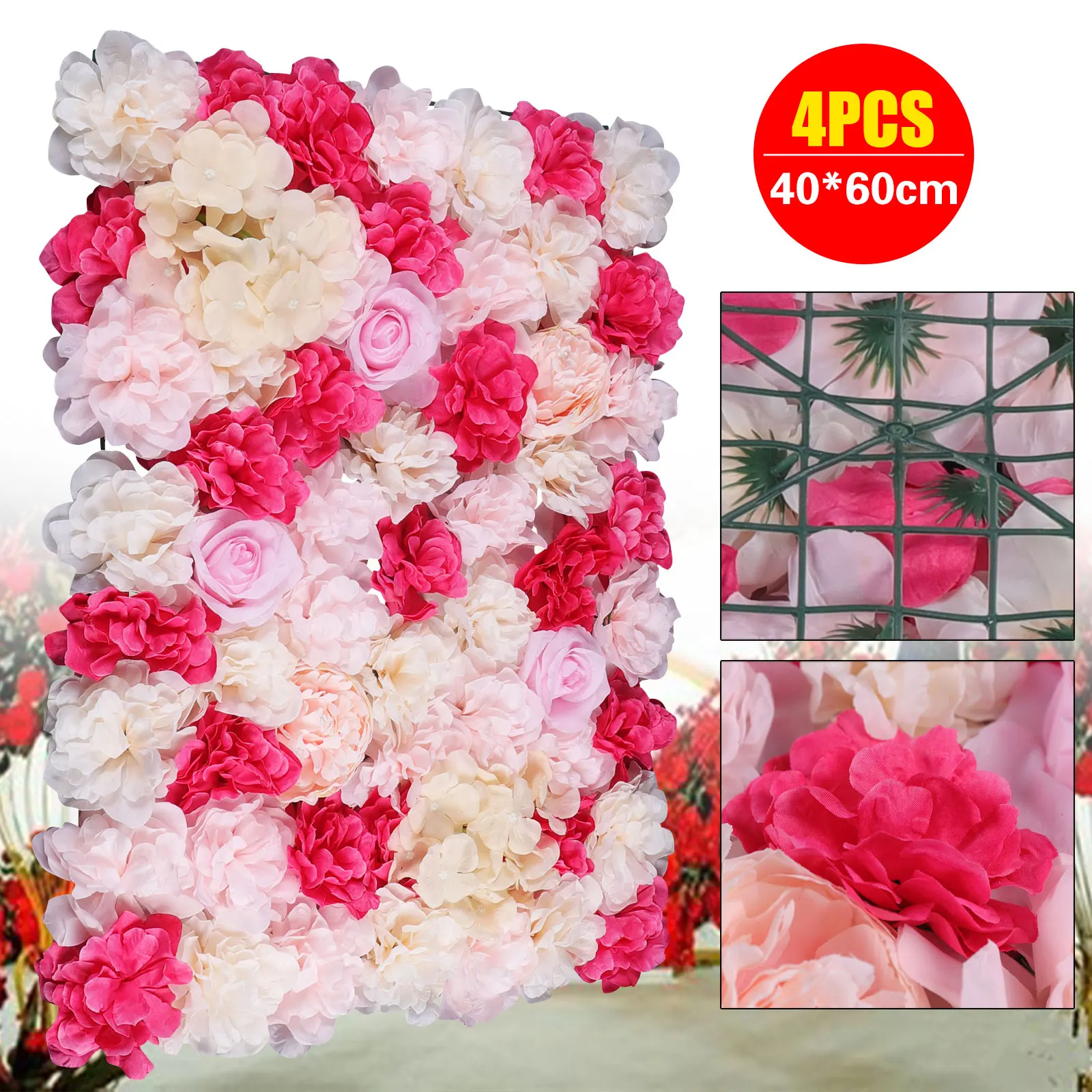 4Pcs Flower Panels Artificial Flowers Wall Home Decor Wedding Party Background Venue Decoration
4Pcs Flower Panels Artificial Flowers Wall Home Decor Wedding Party Background Venue Decoration